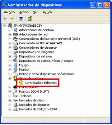 controladora ethernet 10de-054c nodb driver